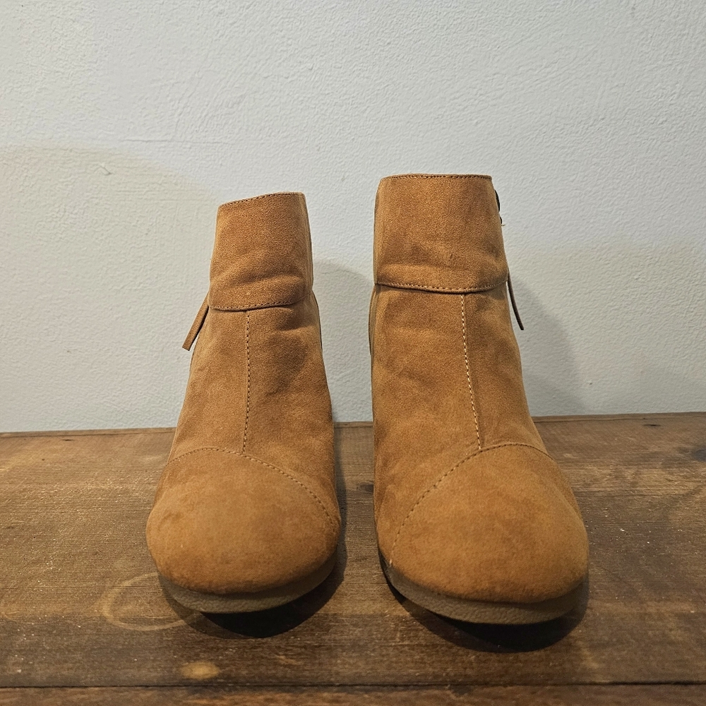 Wedge Heel Bootie Boots Suede - Picture 5 of 9